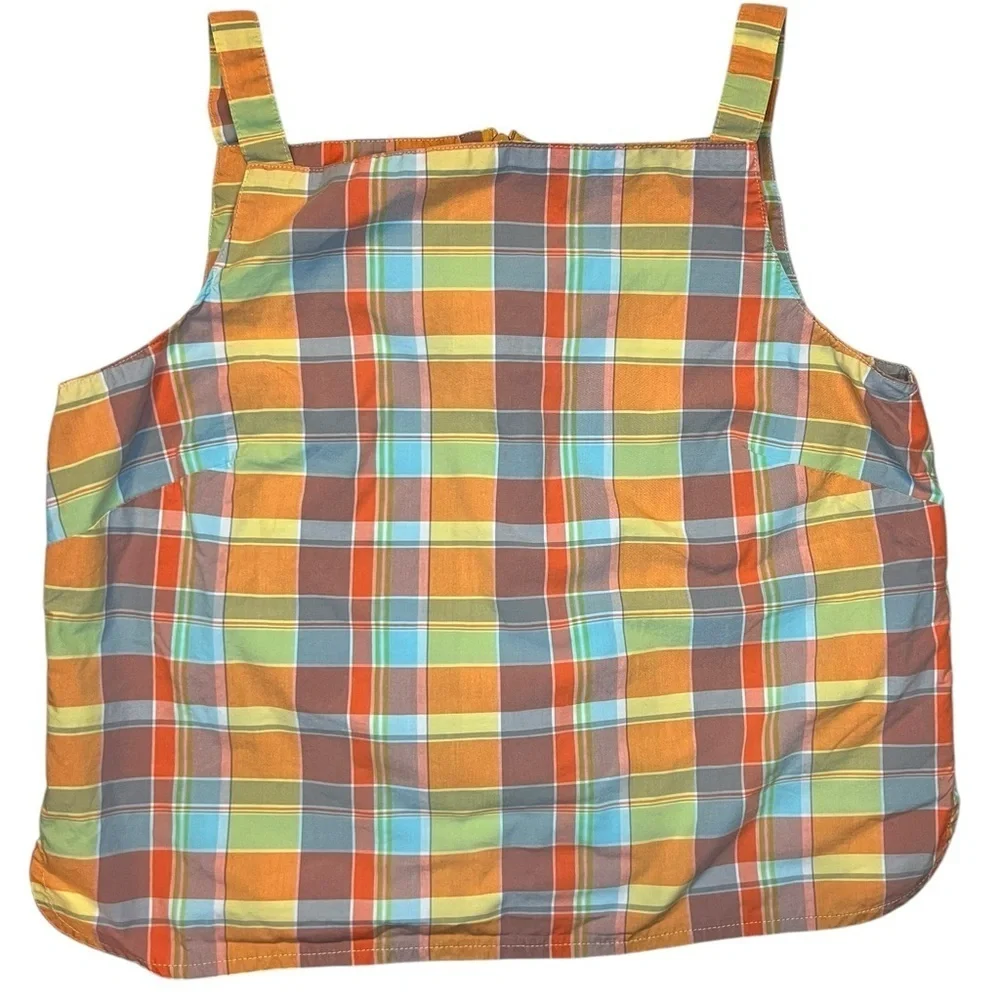 Gap Vintage Y2K Girls Tank Top - Square High Neck - Size Small - Plaid